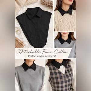 3/$30 Detachable Faux Collar | Layering Essential black